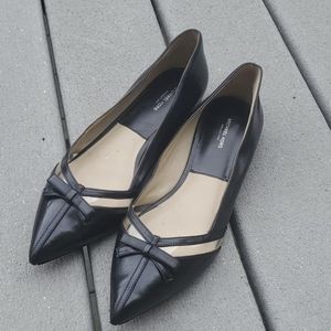 Michael Kors Collection Size 41 Leather Vero Cuoio Pointed Toe Bow Flats